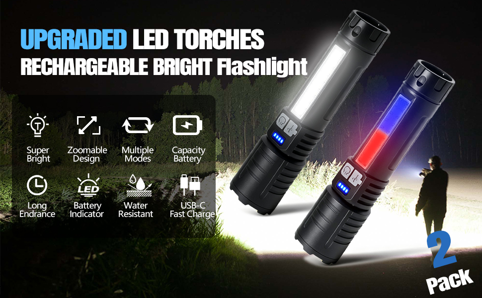 Tactical Flashlights Torch High Lumens Rechargeable