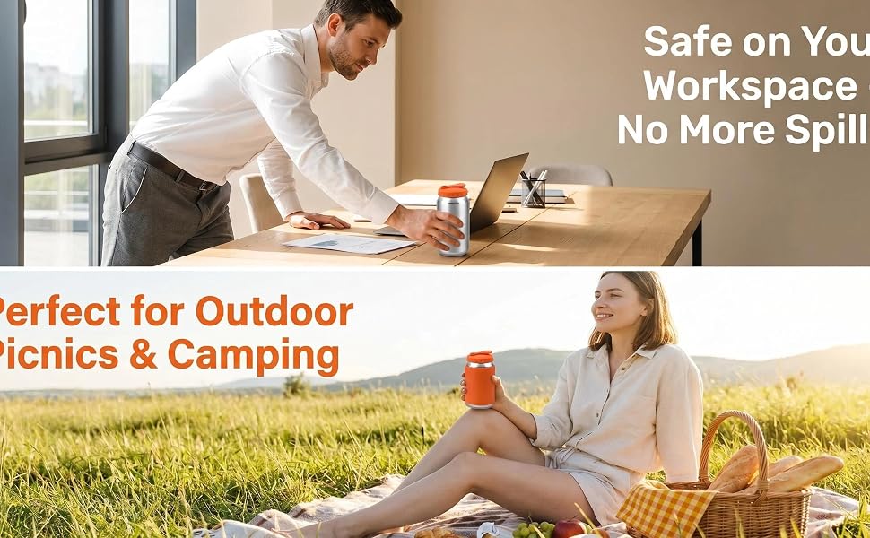 Silicone Soda Can Lids, No Spills for Office Workspace, Perfect for Outdoor Picnics &amp;amp; Camping
