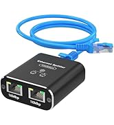 Gigabit Ethernet Splitter 1 to 2 Out with Cat 6 Ethernet Cable, 1000Mbps Internet Splitter 1 in 2...