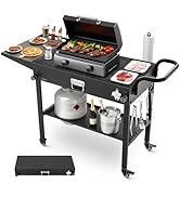 VEVOR Outdoor Grill Cart, 31.0 x 17.0 inch Tabletop Size Grilling Table, Foldable Outdoor Cooking...