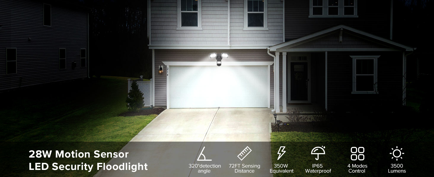 28W motion sensor outdoor lights