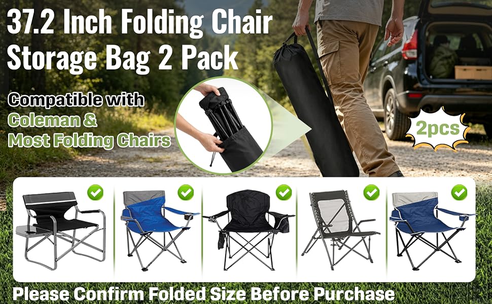 2 Pcs Large Camping Chair Replacement Bags A+3
