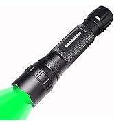 DARKBEAM Green Light Flashlight Tactical LED Rechargeable, Zoomable Portable Handheld Green-Light...