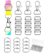 FIVEIZERO 90Pcs Swivel Snap Hooks Kit, D Rings for Purse and Slide Buckles, Swivel Hook, Purse Ha...