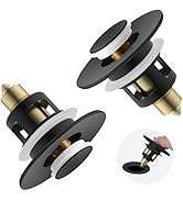 Hygie Rinse 2PCS Universal 2 in 1 Bathroom Sink Stopper, All Metal Pop Up Sink Strainer with Anti...