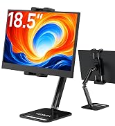 Urmust Portable Monitor Stand for 4.9-18.5" Screen, Dual Arm Adjustable Tablet Holder for 12.9" i...