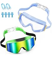 Aegend Kids Swim Goggles 2 Pack – Large Frame Anti Fog Soft Silicone Leak Proof UV Protection for...