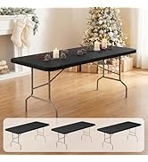 Fixwal Elastic Fitted Tablecloths for 6 Foot Rectangle Tables,3 Pack Rectangular Stretch Spandex ...