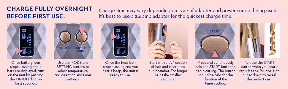 AUTO CURLER CURL SECRET CORDLESS CURLING IRON CORDLESS AUTO CURLER