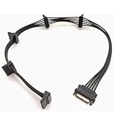 OHKIKOME SATA Power Splitter Cable 19.7 in (500 mm) - 15 Pin SATA 1 Male to 5 Female Power Splitt...