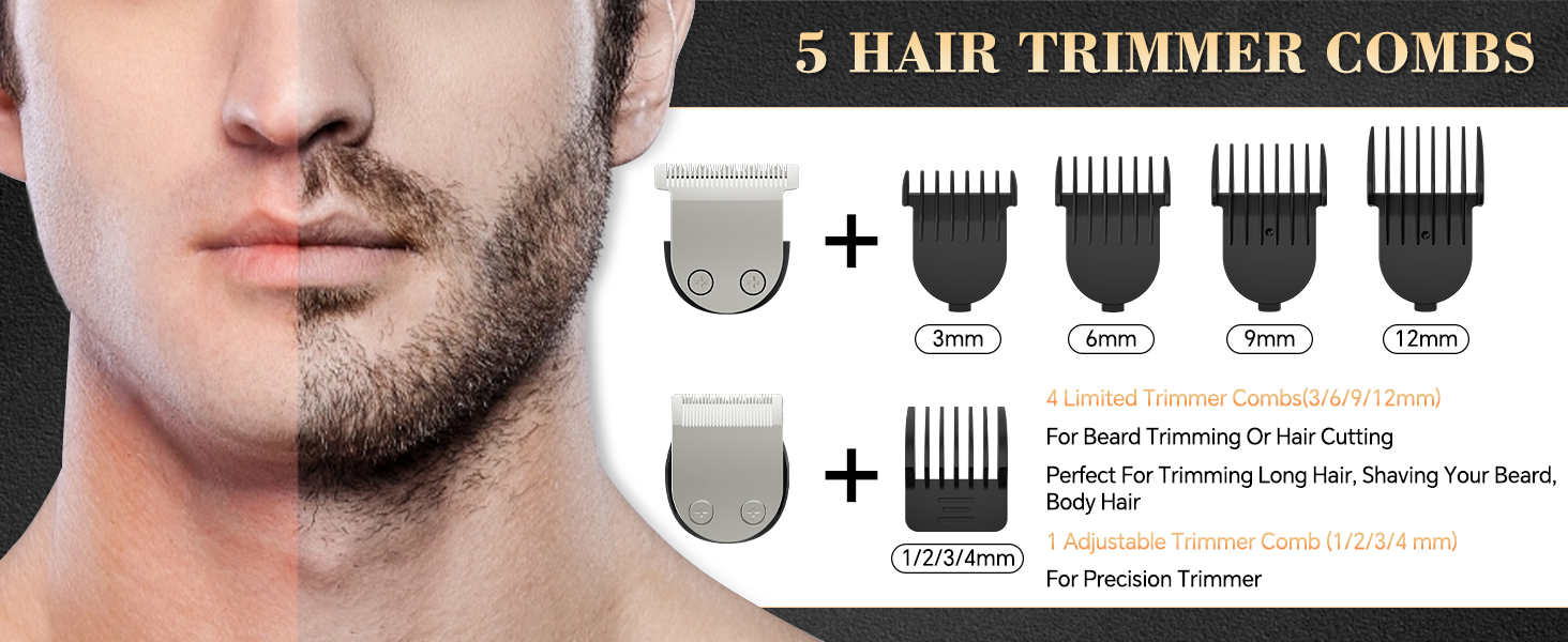 5 HAIR TRIMMER COMBS