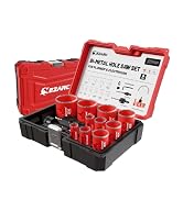 EZARC Hole Saw Kit, 16Pcs Bi-Metal Hole Saw Set with 3/4"-2-1/2"(19-64mm), Mandrels, Drill Bits, ...