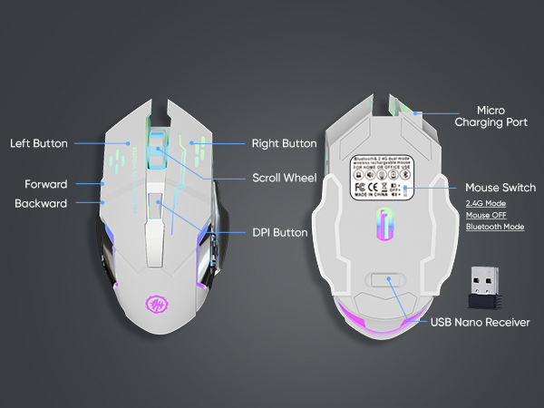 bluetooth wireless gaming mouse mice