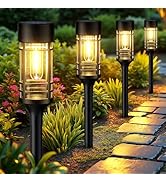 LETMY 12 Pack Solar Pathway Lights Outdoor, Solar Lights Outdoor Waterproof IP65, Bright Solar Ga...