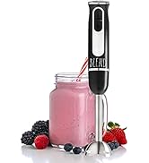 Rae Dunn Immersion Hand Blender- Handheld Immersion Blender, 2 Speed Blender, 500 Watts, Stainles...