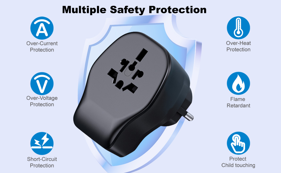 Plug adapter with 4 detachable plug