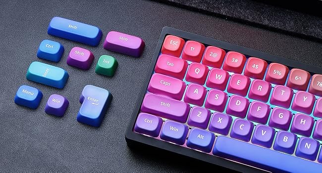 PBT Keycaps, Gradient Custom Cute Keycaps for Mechanical Keyboard MOA Profile Keycap