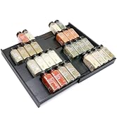 Thalomely Bamboo Spice Drawer Organizer, (Need 3.1” Deep Drawer) Expandable 4 Tier Spice Rack for...