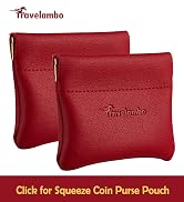 Travelambo Leather Squeeze Coin Purse Pouch Change Holder 2pcs