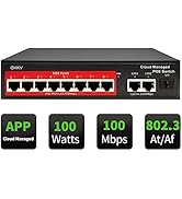 STEAMEMO 8-Port Managed PoE Switch, Easy Smart Managed, Plug and Play, Support Vlan, PoE Schedule...