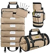 Tool Bag,Large Roll Up Tool Bag Organizer,13 Pockets Tool Roll Storage Pouch,Heavy Duty Portable ...