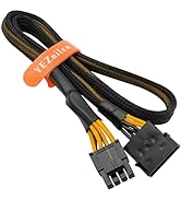 (2-Pack) YEZriler LP4 Molex Male to CPU 8 Pin (4+4) EPS-12V Power Adapter Converter Sleeved Cable...