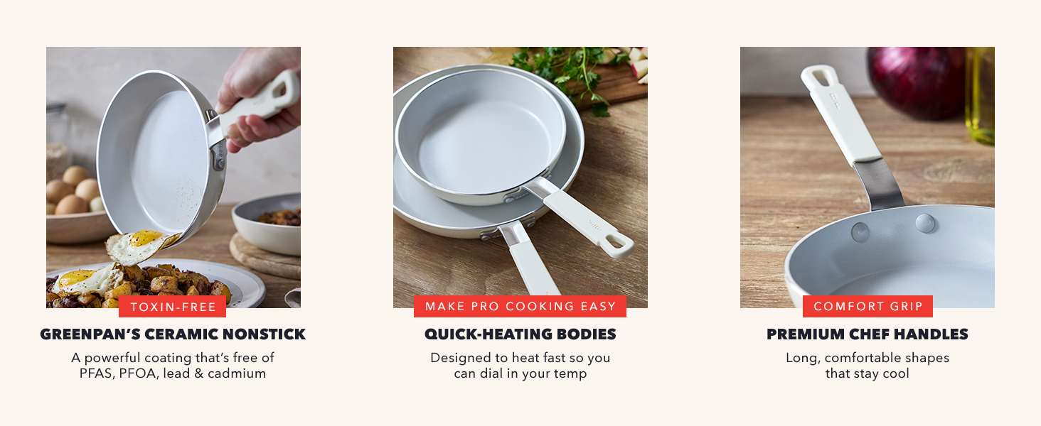 GreenPan, Ceramic Nonstick, PFAS-Free, Non-Toxic, Cookware, Frypans, Bobby Flay