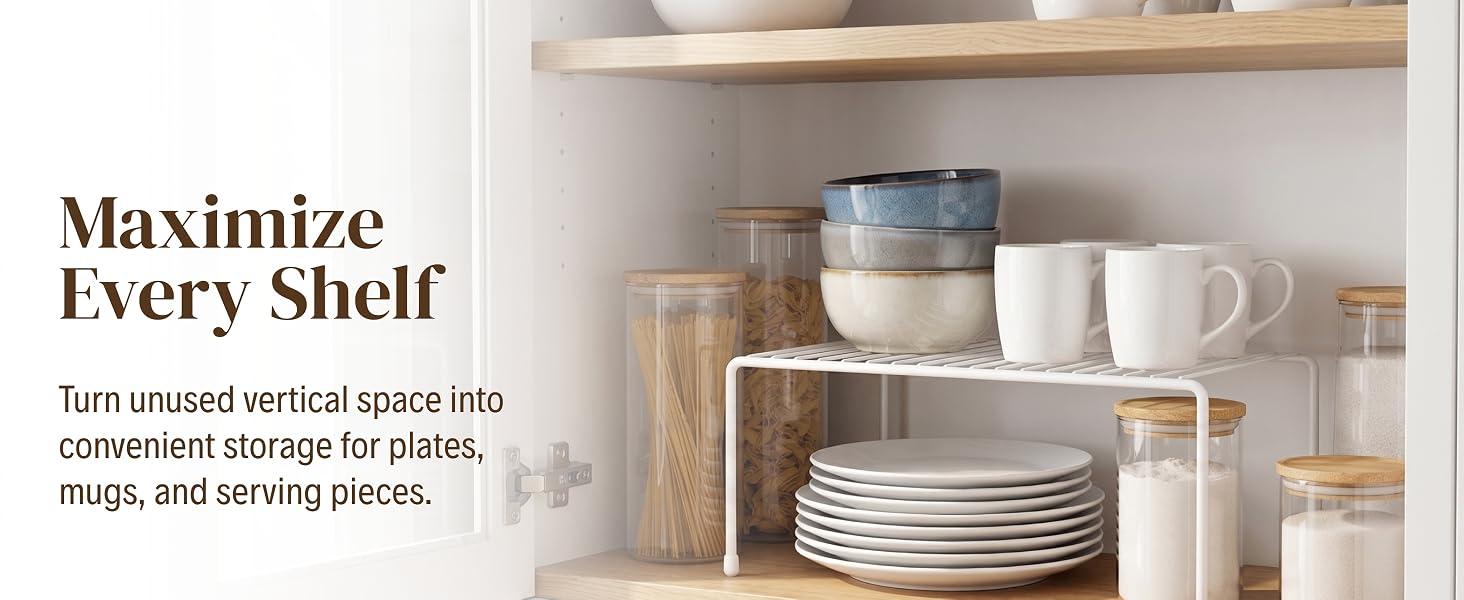 Sturdy Metal Shelf Risers - Double Your Counter Space