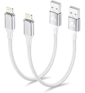 Aioneus Short iPhone Charger Cord 1ft 2Pack, Apple Certified USB A to Lightning Cable 1 Foot Nylo...