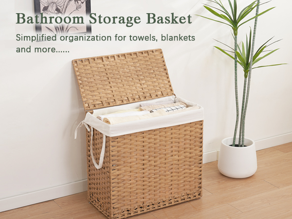 Laundry Hamper with Lid Laundry Basket 132 L