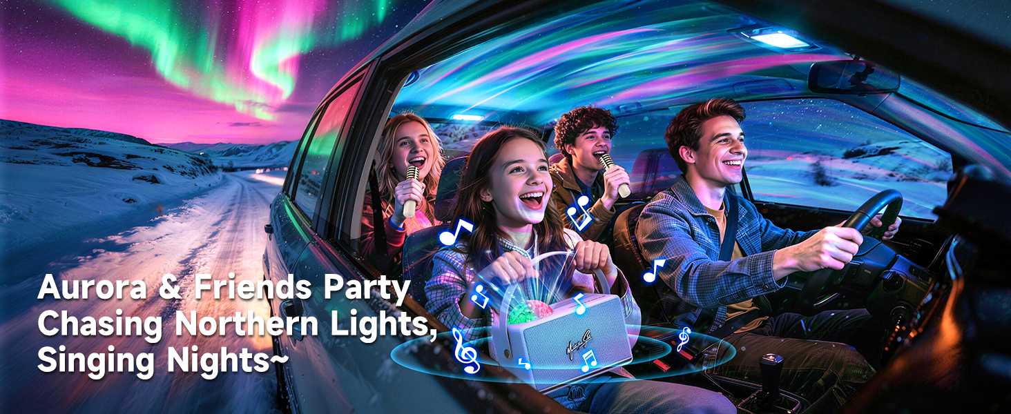 Karaoke Machine for Kids Adults Teen with Northern Lights
