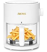 AROMA Glass Air Fryer and Countertop Convection Oven with Powerful 360Crispy Technology (3 Quar...