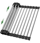 AXIMIXAME Expandable Large Draining Rack, Roll Up Heat-Resistant Dish Drainer for Stainless Steel...