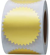 Hybsk 300pcs Notary Seals 2 inch Embossing Stickers Gold Metallic Certificate Sealing Labels with...