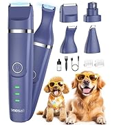 oneisall Dog Clippers with Double Blades,Cordless Small Pet Hair Grooming Trimmer,Low Noise for T...