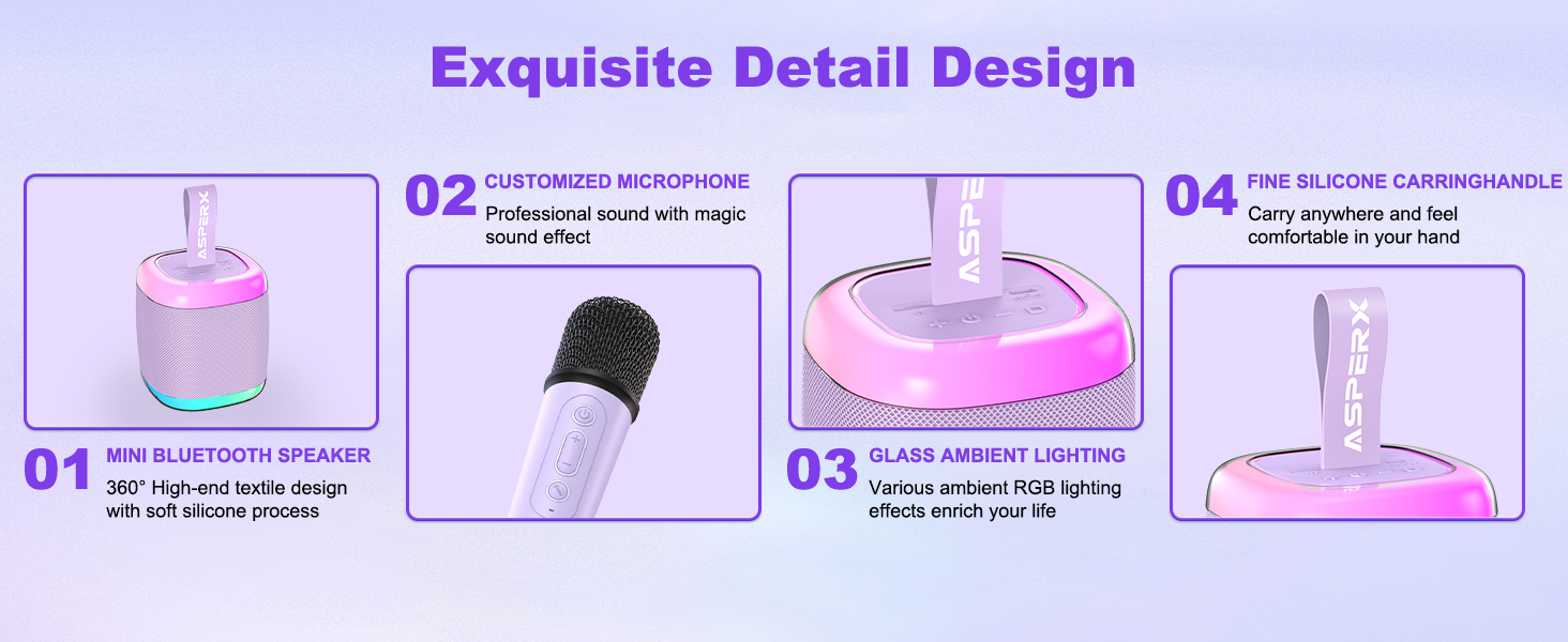 mini karaoke machine with 2 wireless microphones