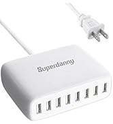 USB Charger Station, SUPERDANNY 8-Port Desktop Charging Station for Multiple Devices, Compatible ...
