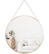 Dahey Hanging Circle Mirror Wall Decor Small Gold Round Mirror with Hanging Chain for Living Room...