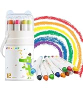 IEFFPIN Toddlers Crayon, 12 Color Smooth and Twistable Crayon, Washable Jumbo Crayons, Suitable f...