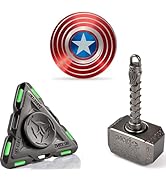 Thor Hammer Fidget Spinner Toys for Kids Adults, Glow in The Dark Luminous Tri Spinner, Metal 2 i...