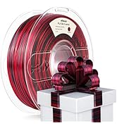 AMOLEN Silk PLA 3D Printer Filament, Shiny Multicolor Rainbow PLA Filament 1.75mm, Fast Color Cha...