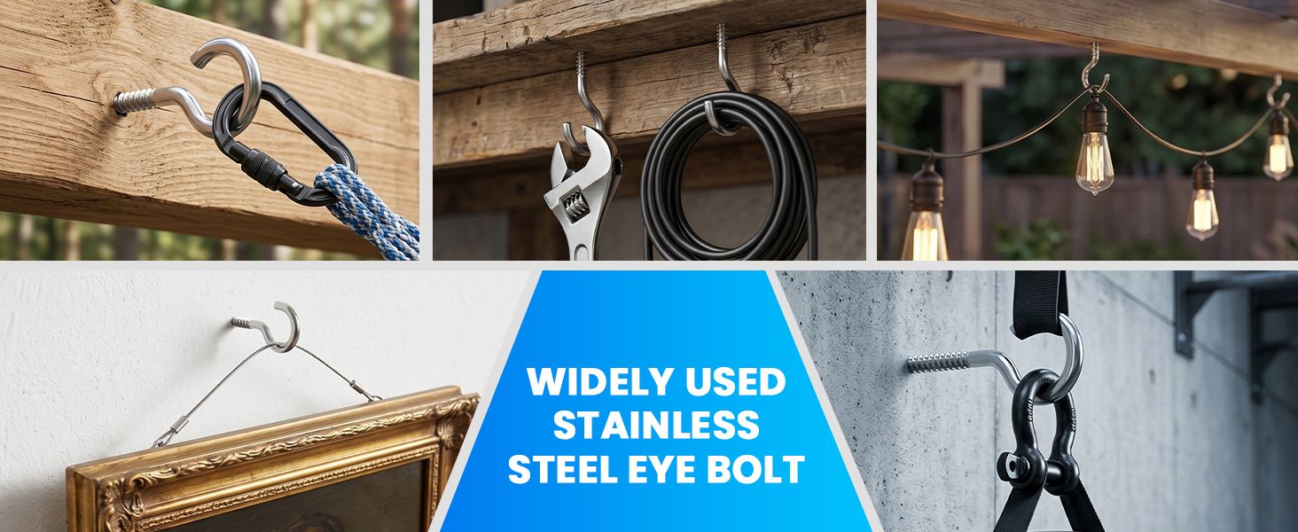 304 Stainless Steel Screw-in Hooks