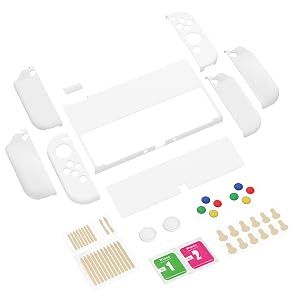 Dockable Hard Shell for Switch OLED w/Thumb Grip Caps &amp;amp; Button Caps