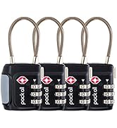 pack all TSA Approved Cable Luggage Locks, 3 Digit Combination Padlocks, Travel Lock for Suitcase...