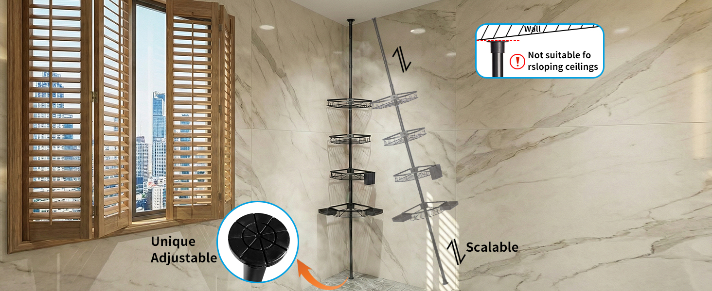 Floor to Ceiling Shower Organizer