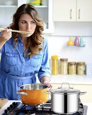 5-Quart Stainless Steel Stock Pot - Food Grade Stainless Steel Heavy Duty Induction