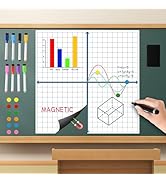 Magnetic XY Coordinate Dry Erase Grid, 35" x 35" Inches, Dry Erase Graph Board, Magnetic Coordina...