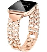 JR.DM Rose Gold Watch Bands for Women Compatible with Apple Watch 41mm 38mm 42mm(S10/11) Stylish ...