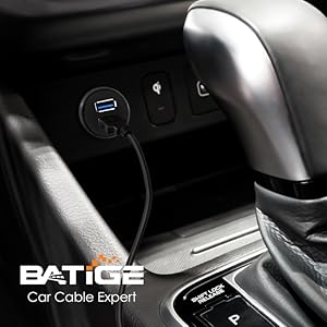 BATIGE - 2 PORTS DUAL USB 3.0 CAR MOUNT FLUSH CABLE detail