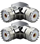 YOTENKO Upgraded UHF Adapter SO239 Female 90 Degree Adapter, UHF Female Coax Cable Barrel Connect...
